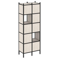 Loft Прямой стеллаж VR.L-05 Денвер Светлый/Металл Черный 862*446*2280