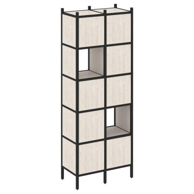 Loft Прямой стеллаж VR.L-05 Денвер Светлый/Металл Черный 862*446*2280