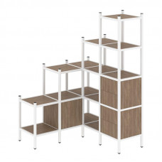 Loft Угловой внутренний стеллаж VR.L-40 Дуб Аризона/Металл Белый 1278*1278*1869