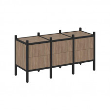 Loft Прямой стеллаж VR.L-06 Дуб Аризона/Металл Черный 1278*446*636