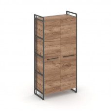 Rift Шкаф 4 ниши широкий RF.SS-41 Дуб Табак/Металл Антрацит/Черный Ручки 798*396*1648