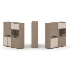 Estetica Набор №32. Тумба двойная+высокая надставка ES.NB.2V-32 Латте/Капучино 1500*410*1520