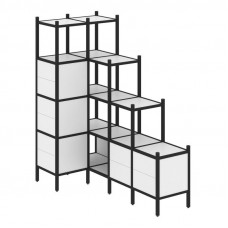 Loft Угловой внутренний стеллаж VR.L-42 Белый Бриллиант/Металл Черный 862*1694*1869
