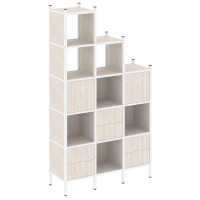 Loft Прямой стеллаж VR.L-22 Денвер Светлый/Металл Белый 1278*446*2280