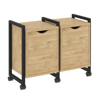 Loft Тумба на колесных опорах VR.L-TN-2.K Тиквуд Светлый/Металл Черный 970*460*767