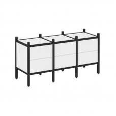 Loft Прямой стеллаж VR.L-06 Белый Бриллиант/Металл Черный 1278*446*636