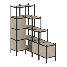 Loft Угловой внутренний стеллаж VR.L-42 Дуб Аттик/Металл Черный 862*1694*1869