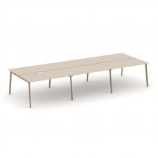 Estetica Рабочая станция 6 мест ES.D.RS-6.3-VP Капучино/Металл Латте 4140*1500*750