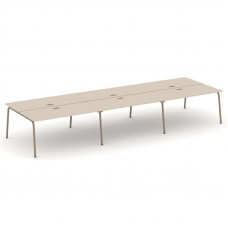 Estetica Рабочая станция 6 мест ES.D.RS-6.4-LK Капучино/Металл Латте 4740*1500*750