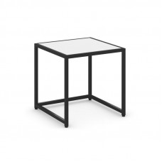 Loft Стол журнальный VR.L-SJK-45 Белый Бриллиант/Металл Черный 450*450*450