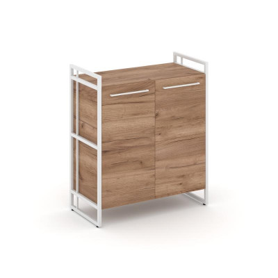 Rift Шкаф 2 ниши широкий RF.SS-21 Дуб Табак/Металл Белый/Белый Ручки 798*396*924