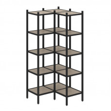 Loft Угловой внутренний стеллаж VR.L-32 Дуб Аттик/Металл Черный 862*862*1869