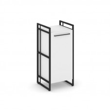 Rift Шкаф 2 ниши узкий RF.SU-21 (L) Белый Бриллиант/Металл Черный/Черный Ручки 420*396*924