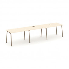 Estetica Рабочая станция 3 места ES.RS-3.2-LK Сатин/Металл Латте 3540*730*750