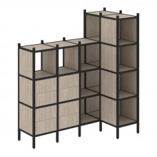 Loft Угловой внутренний стеллаж VR.L-47 Дуб Аттик/Металл Черный 1694*862*1869