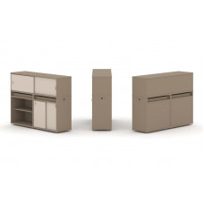 Estetica Набор №10. Тумба двойная+низкая надставка ES.NB.2N-10 Латте/Капучино 1500*410*1135