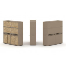 Estetica Набор №8. Тумба двойная+высокая надставка ES.NB.2V-8 Латте/Тиквуд Светлый 1500*410*1520