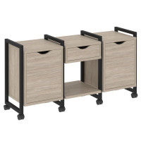 Loft Тумба на колесных опорах VR.L-TN-7.K Дуб Аттик/Металл Черный 1440*460*767