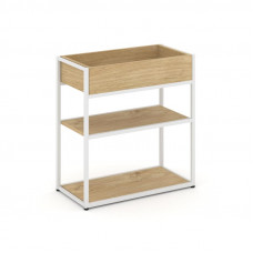 Rift Стеллаж металлический низкий приставной RF.STM-012 Тиквуд Светлый/Металл Белый 696*350*750