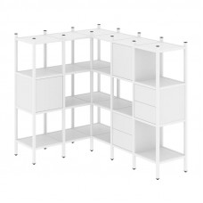 Loft Угловой внутренний стеллаж VR.L-30 Белый Бриллиант/Металл Белый 1278*1694*1458