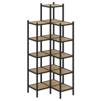 Loft Угловой внутренний стеллаж VR.L-46 Тиквуд Светлый/Металл Черный 862*862*2280