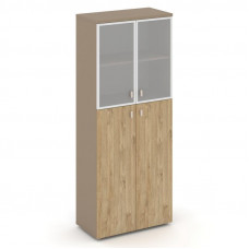 Estetica Шкаф высокий широкий ES.ST-1.7R Латте/Тиквуд Светлый/Сатин матовый 800*420*1977