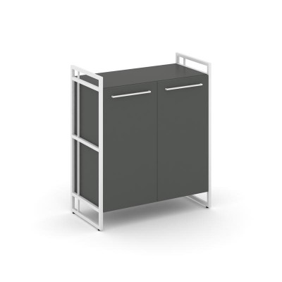 Rift Шкаф 2 ниши широкий RF.SS-21 Антрацит NEW/Металл Белый/Белый Ручки 798*396*924