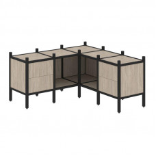 Loft Угловой внутренний стеллаж VR.L-27 Дуб Аттик/Металл Черный 1278*1278*636