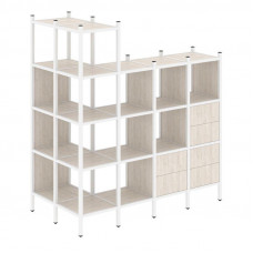 Loft Угловой внешний стеллаж наборный VR.L-57 Денвер Светлый/Металл Белый 862*1694*1869