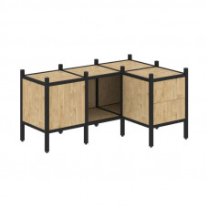 Loft Угловой внутренний стеллаж VR.L-26 Тиквуд Светлый/Металл Черный 1278*862*636