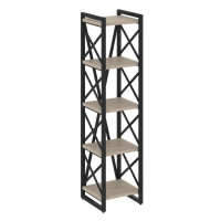 Loft Стеллаж на рег. опорах-5 полок VR.L-MST.O-5.4 Дуб Аттик/Металл Черный 400*400*1650