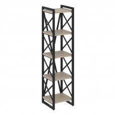 Loft Стеллаж на рег. опорах-5 полок VR.L-MST.O-5.4 Дуб Аттик/Металл Черный 400*400*1650