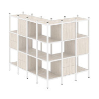 Loft Угловой внешний стеллаж наборный VR.L-52 Денвер Светлый/Металл Белый 1694*1278*1458