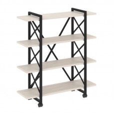 Loft Стеллаж на колесных опорах-4 полки VR.L-MST.K-4.8V Денвер Светлый/Металл Черный 1200*400*1334