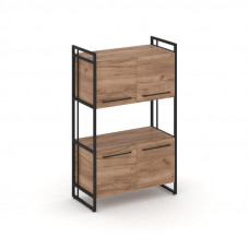 Rift Шкаф 3 ниши широкий RF.SS-33 Дуб Табак/Металл Черный/Черный Ручки 798*396*1286