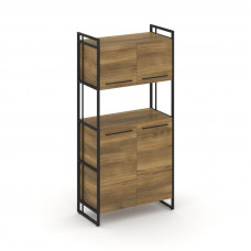 Rift Шкаф 4 ниши широкий RF.SS-42 Сандал Янтарный/Металл Черный/Черный Ручки 798*396*1648