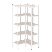 Loft Угловой внутренний стеллаж VR.L-32 Денвер Светлый/Металл Белый 862*862*1869