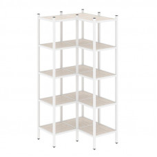 Loft Угловой внутренний стеллаж VR.L-32 Денвер Светлый/Металл Белый 862*862*1869