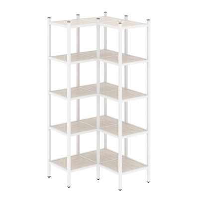 Loft Угловой внутренний стеллаж VR.L-32 Денвер Светлый/Металл Белый 862*862*1869