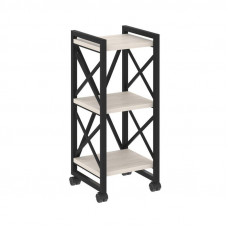 Loft Стеллаж на колесных опорах-3 полки VR.L-MST.K-3.4 Денвер Светлый/Металл Черный 400*400*968