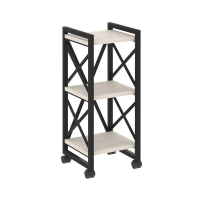 Loft Стеллаж на колесных опорах-3 полки VR.L-MST.K-3.4 Денвер Светлый/Металл Черный 400*400*968