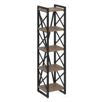 Loft Стеллаж на рег. опорах-5 полок VR.L-MST.O-5.4 Дуб Аризона/Металл Черный 400*400*1650