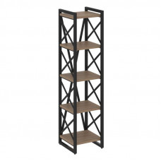 Loft Стеллаж на рег. опорах-5 полок VR.L-MST.O-5.4 Дуб Аризона/Металл Черный 400*400*1650