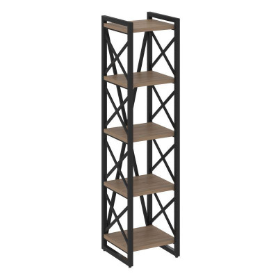 Loft Стеллаж на рег. опорах-5 полок VR.L-MST.O-5.4 Дуб Аризона/Металл Черный 400*400*1650