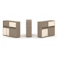 Estetica Набор №21. Тумба двойная+низкая надставка ES.NB.2N-21 Латте/Сатин 1500*410*1135