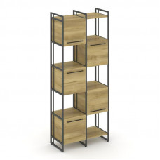 Rift Шкаф комбинированый RF.NS-003 Дуб Винченцо/Металл Антрацит/Черный Ручки 820*396*2010