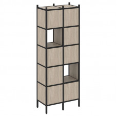 Loft Прямой стеллаж VR.L-05 Дуб Аттик/Металл Черный 862*446*2280