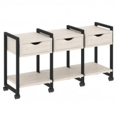 Loft Тумба на колесных опорах VR.L-TN-4.K Денвер Светлый/Металл Черный 1440*460*767