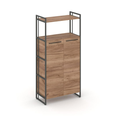 Rift Шкаф 4 ниши широкий RF.SS-43 Дуб Табак/Металл Антрацит/Черный Ручки 798*396*1648