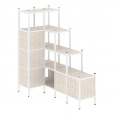 Loft Угловой внутренний стеллаж VR.L-42 Денвер Светлый/Металл Белый 862*1694*1869